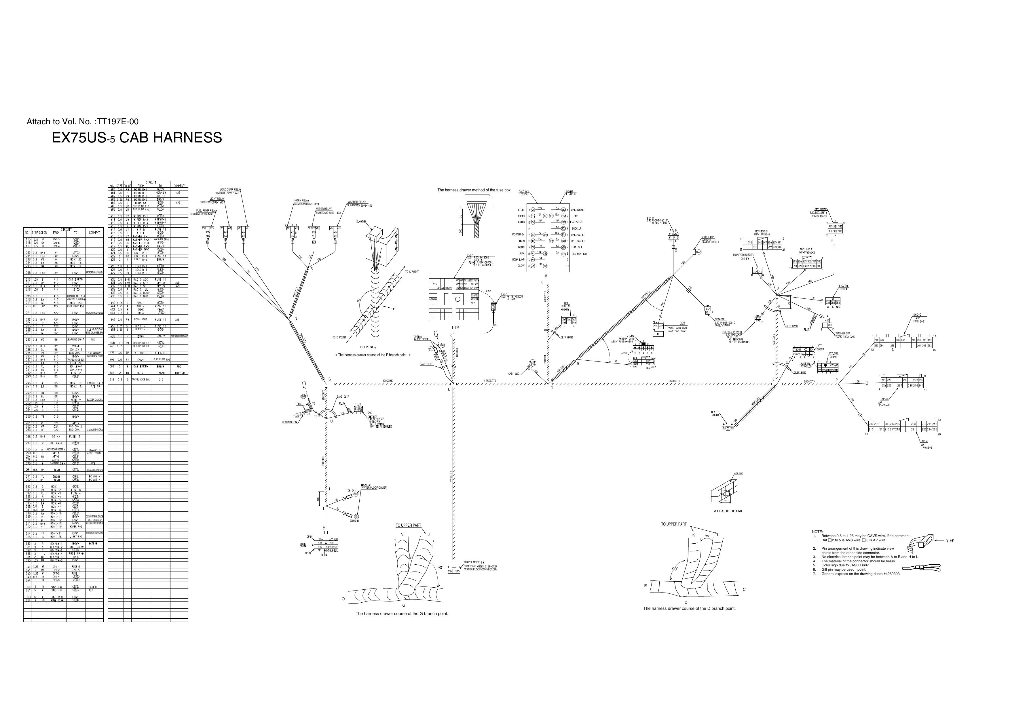 EX75US-5 HITACHI HYDRAULIC CIRCUIT ELECTRICAL CIRCUIT DIAGRAM